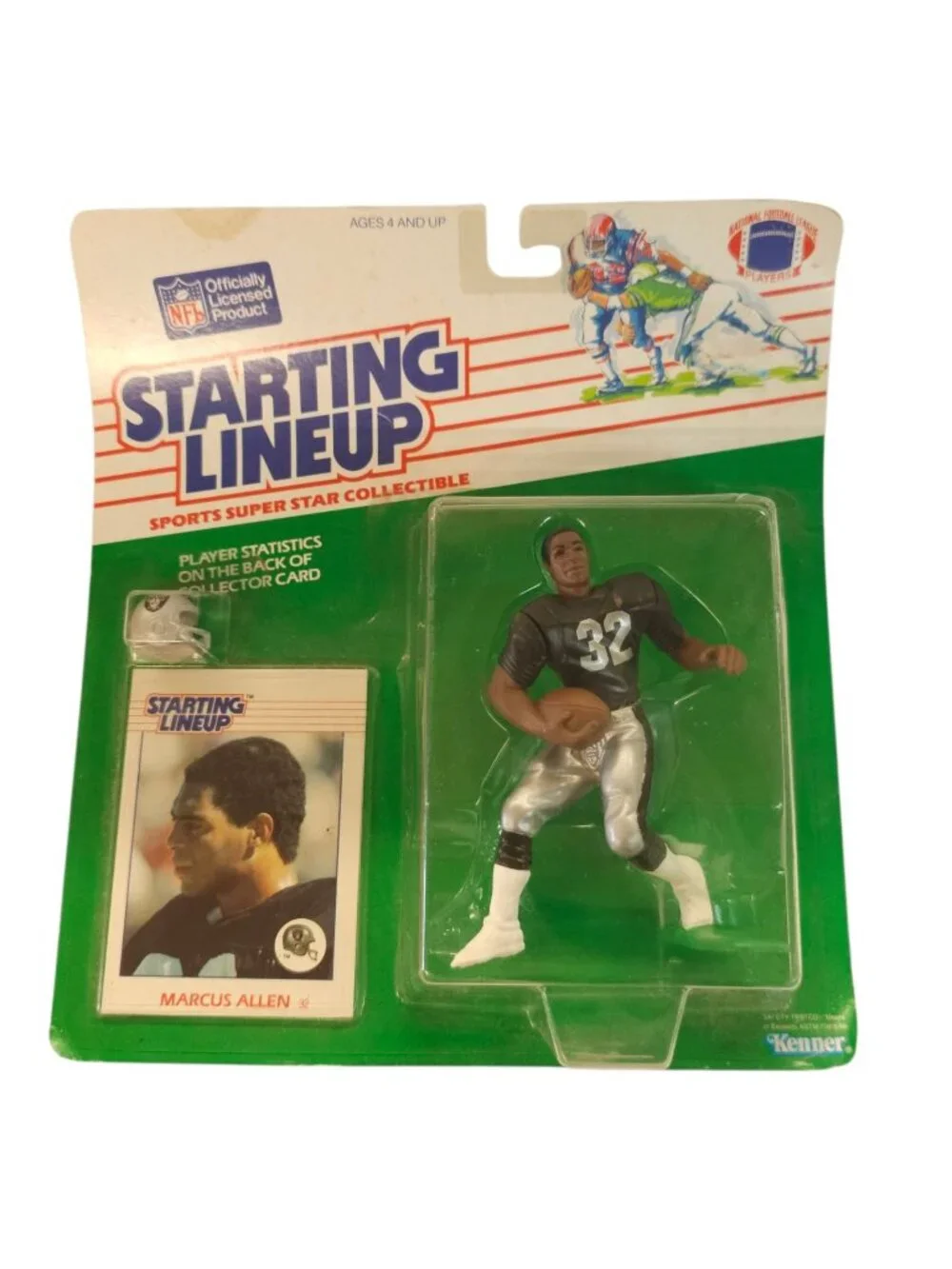 1988 Kenner Starting Lineup Marcus Allen Los Angeles Raiders Figure Card NOC